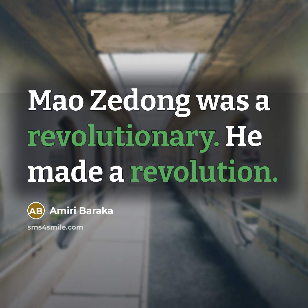 “Mao Zedong was a revolutionary. He made a revolution.” quote by Amiri Baraka