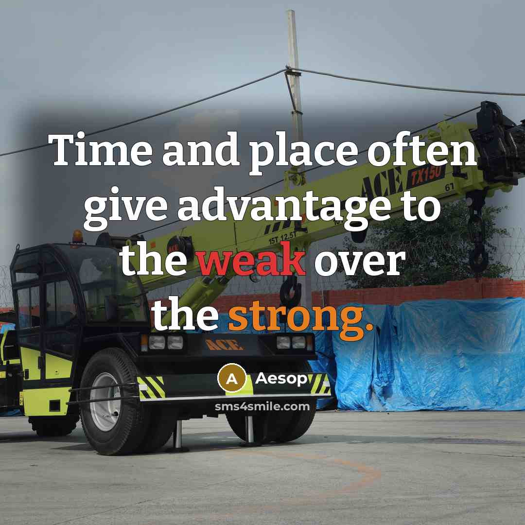 “Time and place often give advantage to the weak over the strong.” quote by Aesop