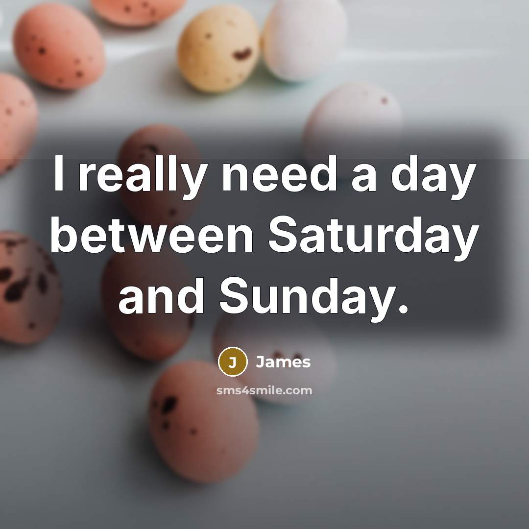 “I really need a day between Saturday and Sunday.” quote by James