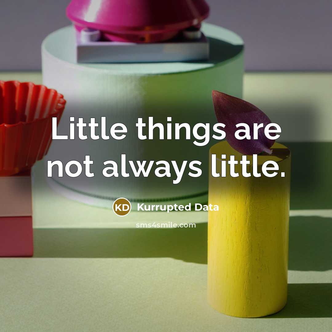 “Little things are not always little.” quote by Kurrupted Data