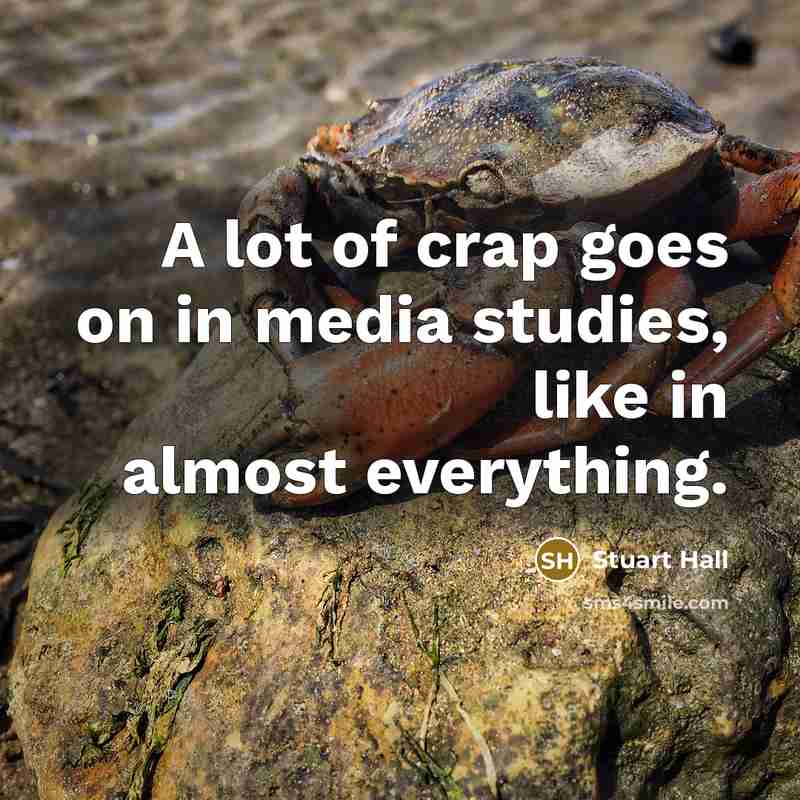 “A lot of crap goes on in media studies, like in almost everything.” quote by Stuart Hall