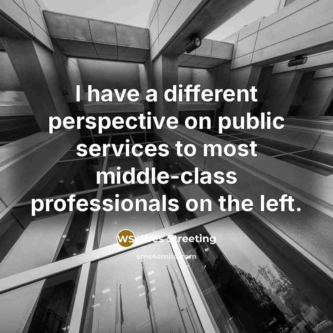 “I have a different perspective on public services to most middle-class professionals on the left.” quote by Wes Streeting