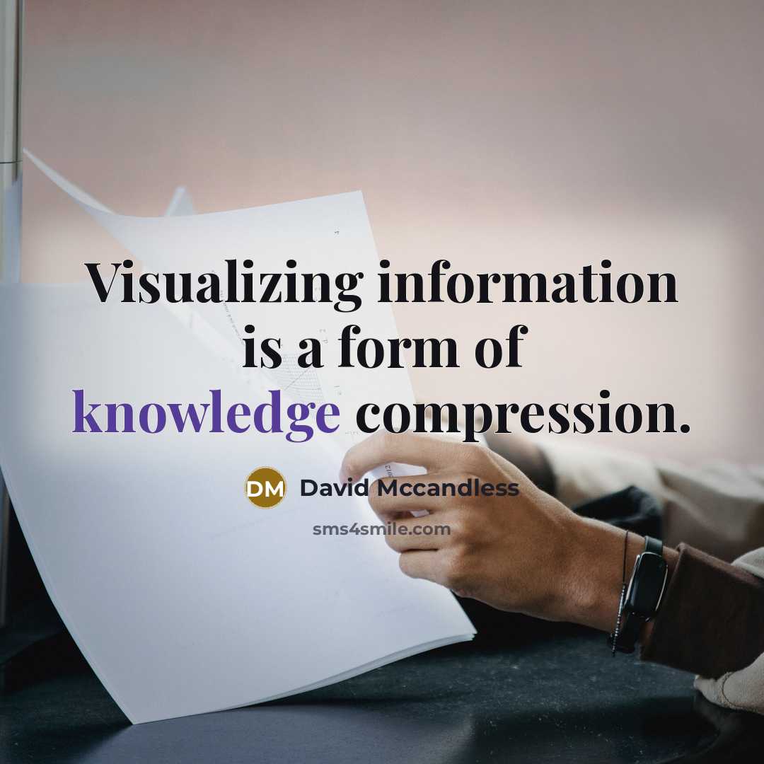“Visualizing information is a form of knowledge compression.” quote by David Mccandless