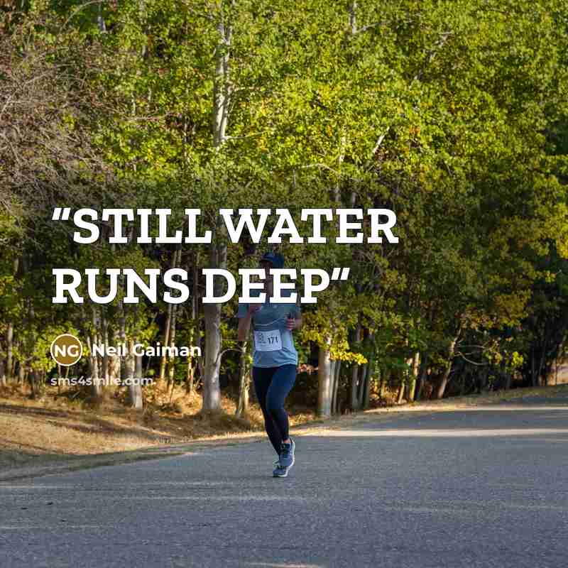 “STILL WATER RUNS DEEP” quote by Neil Gaiman