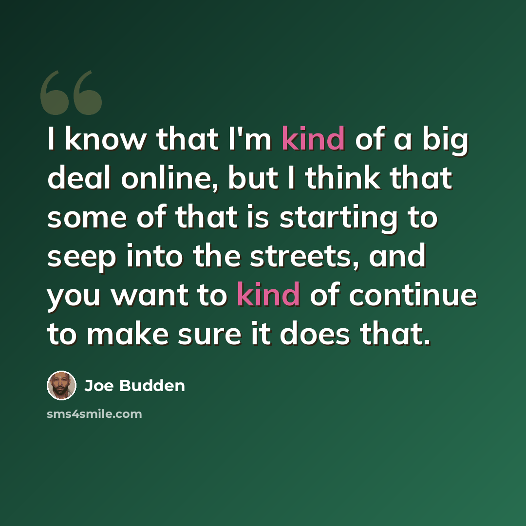 “I know that I'm kind of a big deal online, but I think that some of that is starting to seep into the streets, and you want to kind of continue to make sure it does that.” quote by Joe Budden