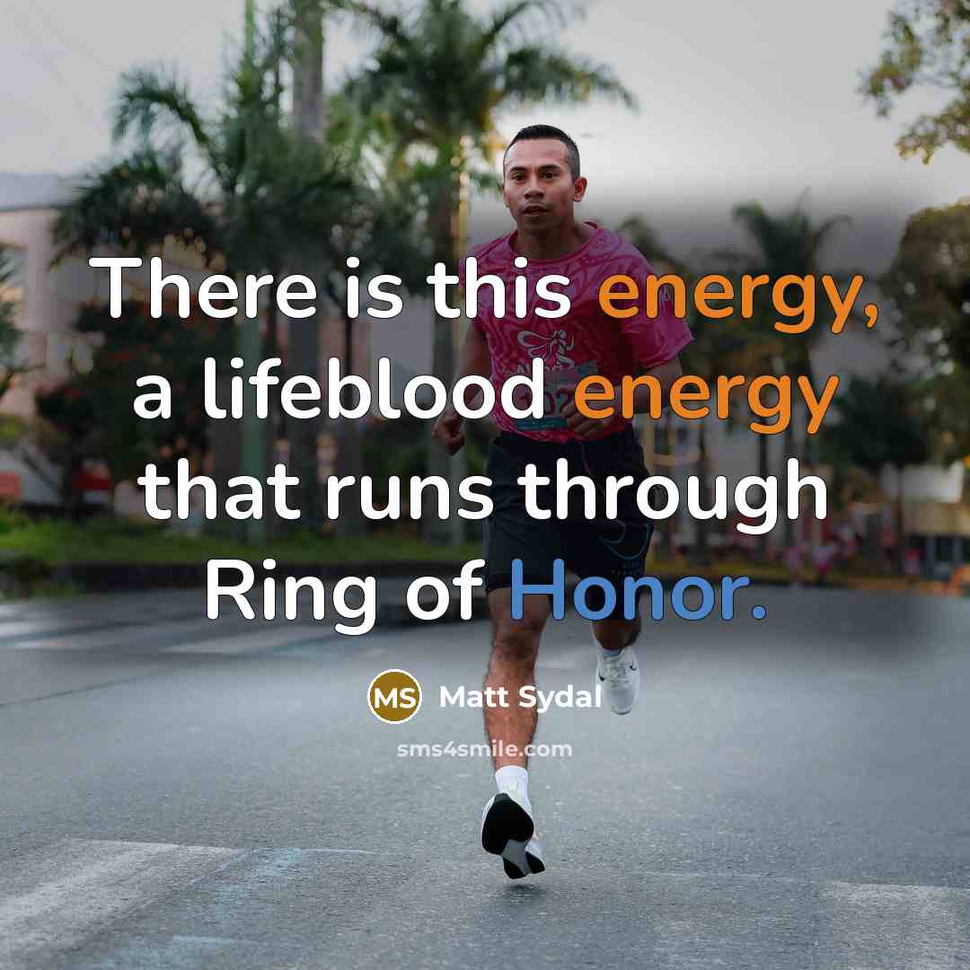 “There is this energy, a lifeblood energy that runs through Ring of Honor.” quote by Matt Sydal