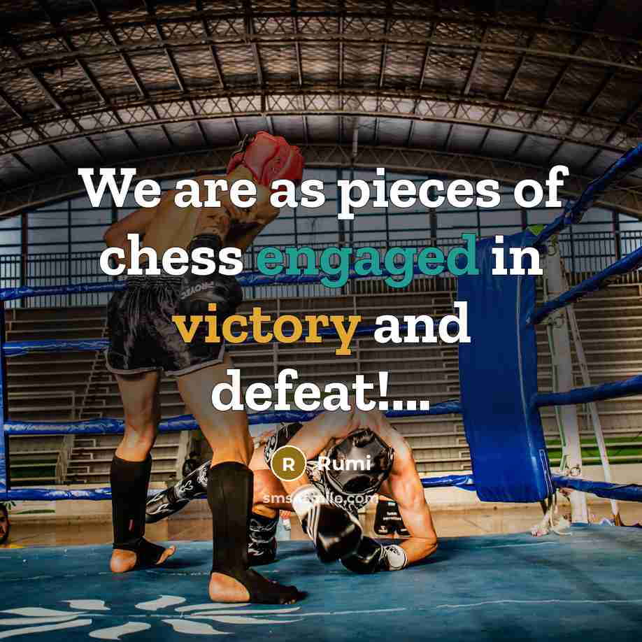 “We are as pieces of chess engaged in victory and defeat!...” quote by Rumi