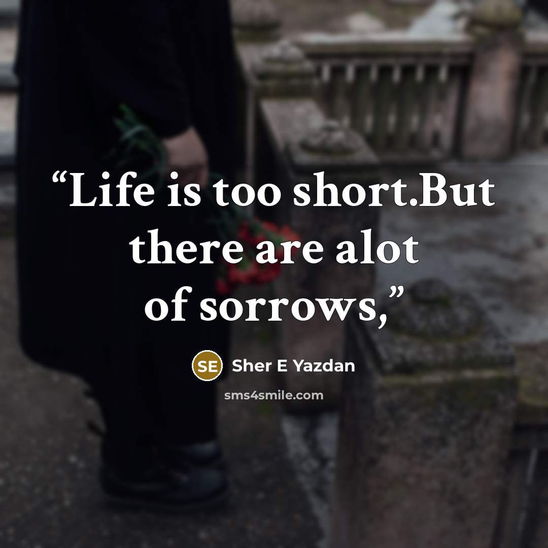 “Life is too short.But there are alot of sorrows,” quote by Sher E Yazdan