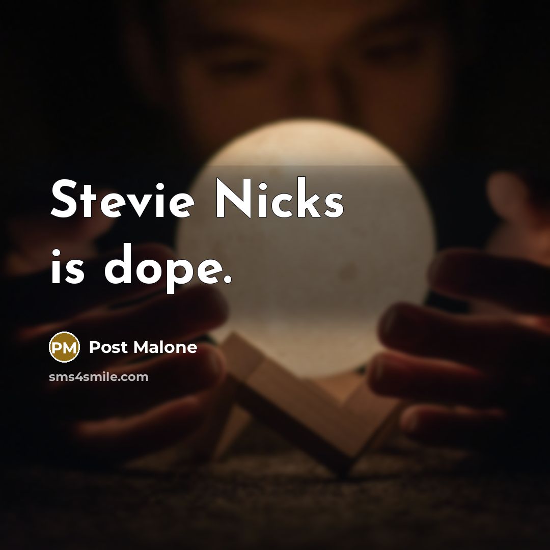 “Stevie Nicks is dope.” quote by Post Malone