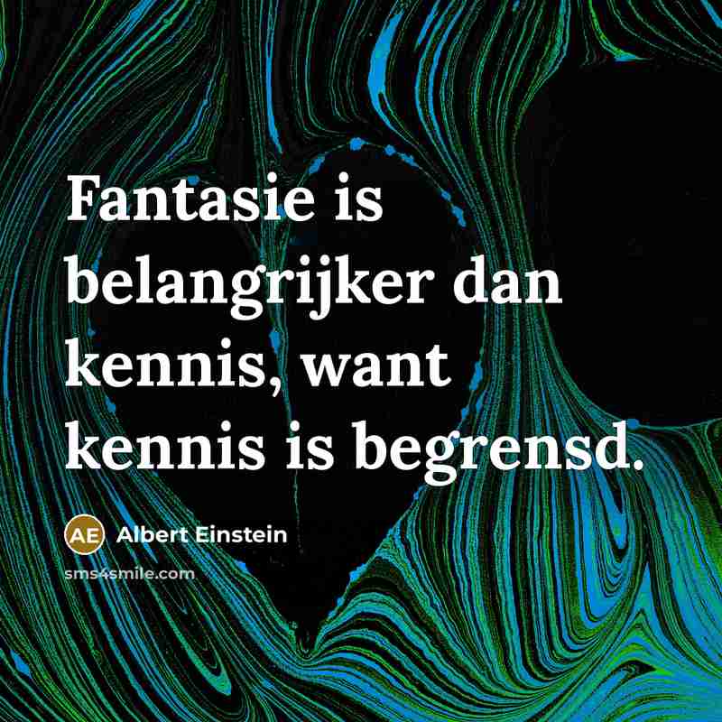 “Fantasie is belangrijker dan kennis, want kennis is begrensd.” quote by Albert Einstein