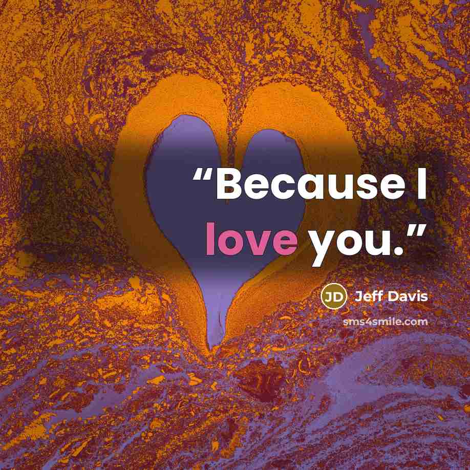 “Because I love you.” quote by Jeff Davis