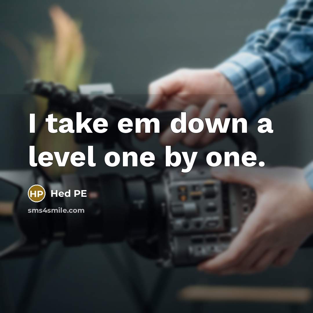 “I take em down a level one by one.” quote by Hed PE