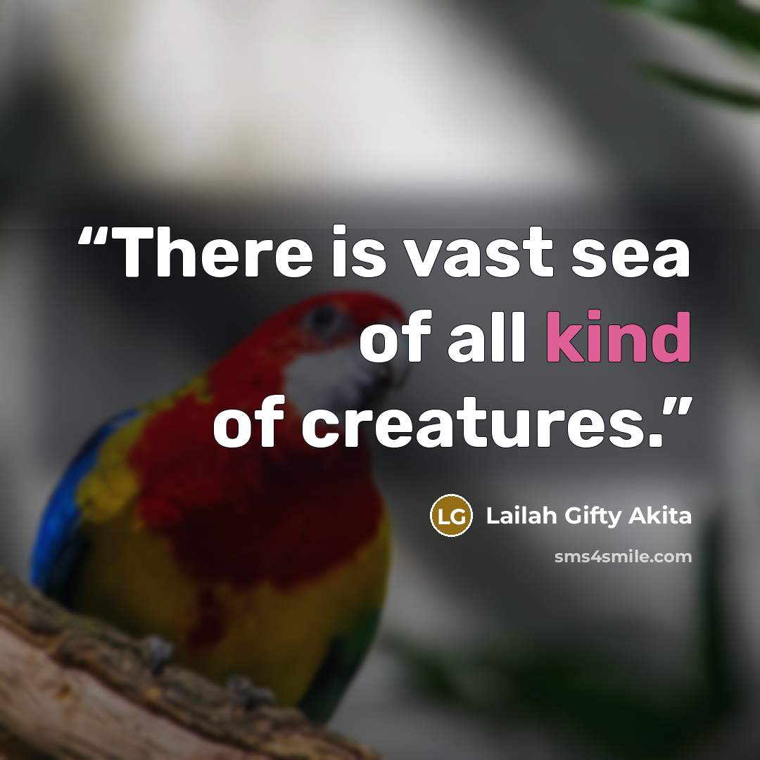 “There is vast sea of all kind of creatures.” quote by Lailah Gifty Akita