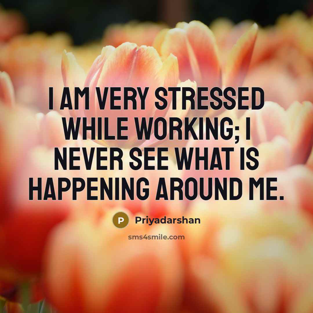 “I am very stressed while working; I never see what is happening around me.” quote by Priyadarshan