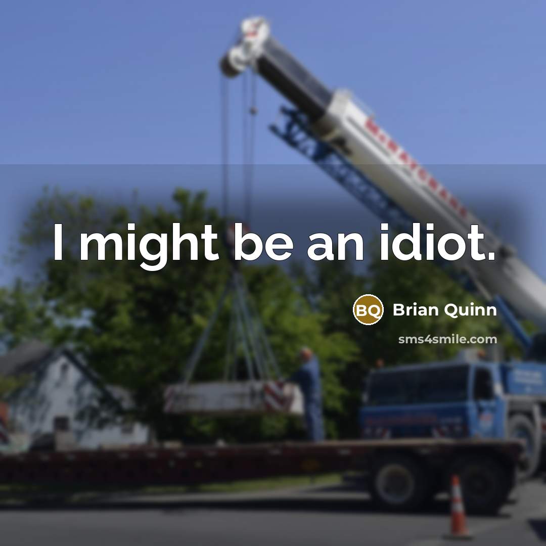 “I might be an idiot.” quote by Brian Quinn