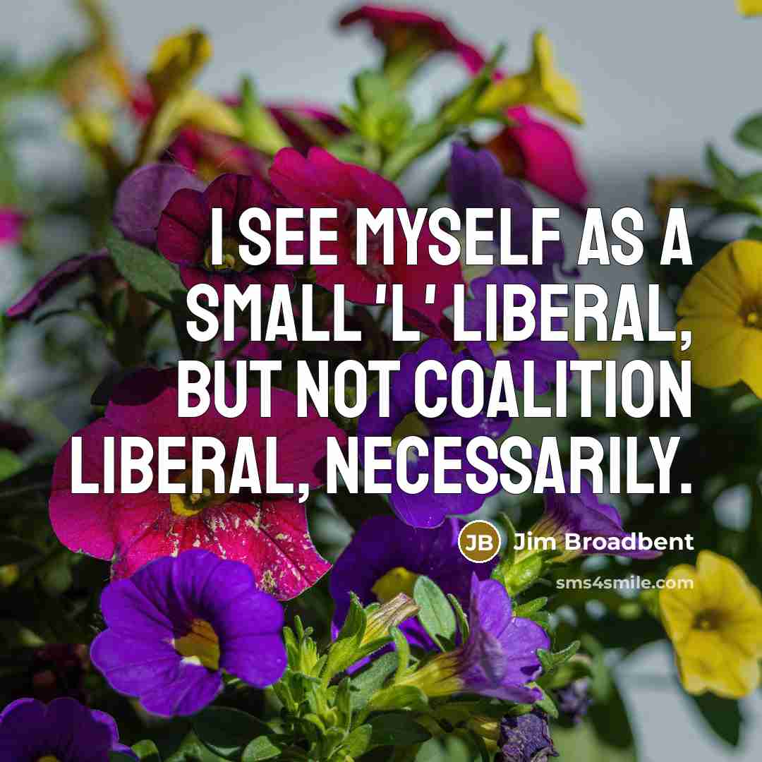 “I see myself as a small 'l' liberal, but not coalition liberal, necessarily.” quote by Jim Broadbent