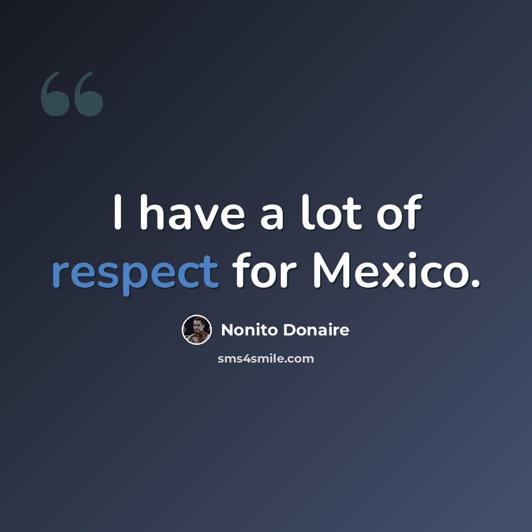 “I have a lot of respect for Mexico.” quote by Nonito Donaire