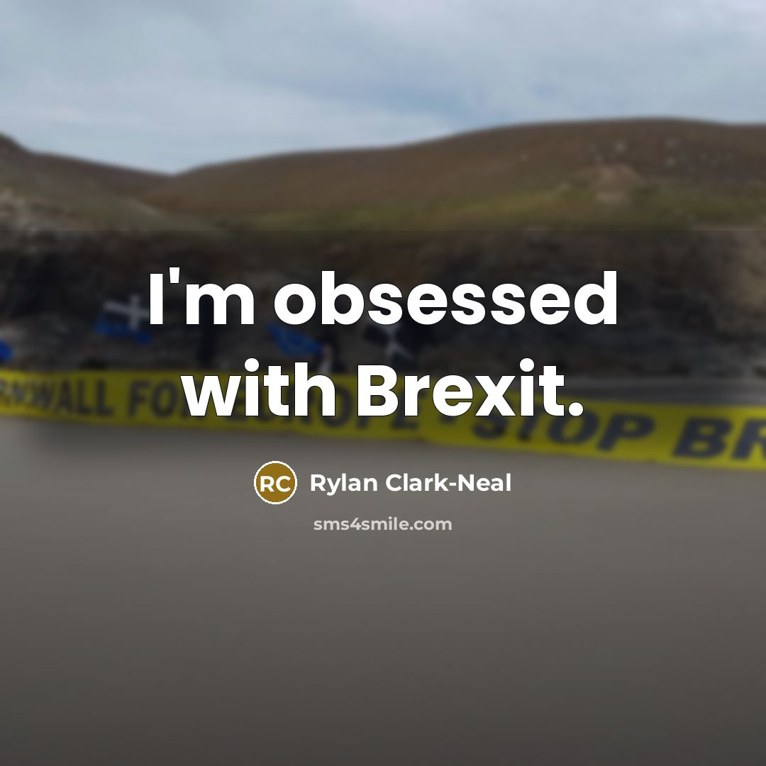 “I'm obsessed with Brexit.” quote by Rylan Clark-Neal