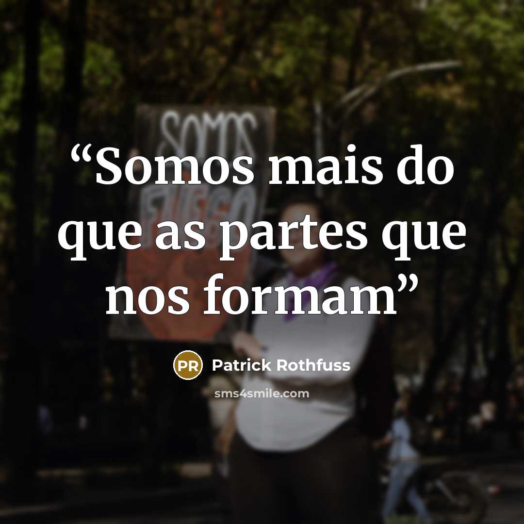 “Somos mais do que as partes que nos formam” quote by Patrick Rothfuss