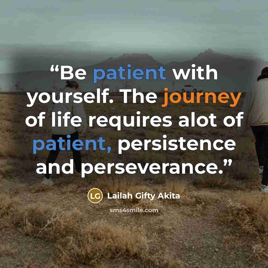 “Be patient with yourself. The journey of life requires alot of patient, persistence and perseverance.” quote by Lailah Gifty Akita