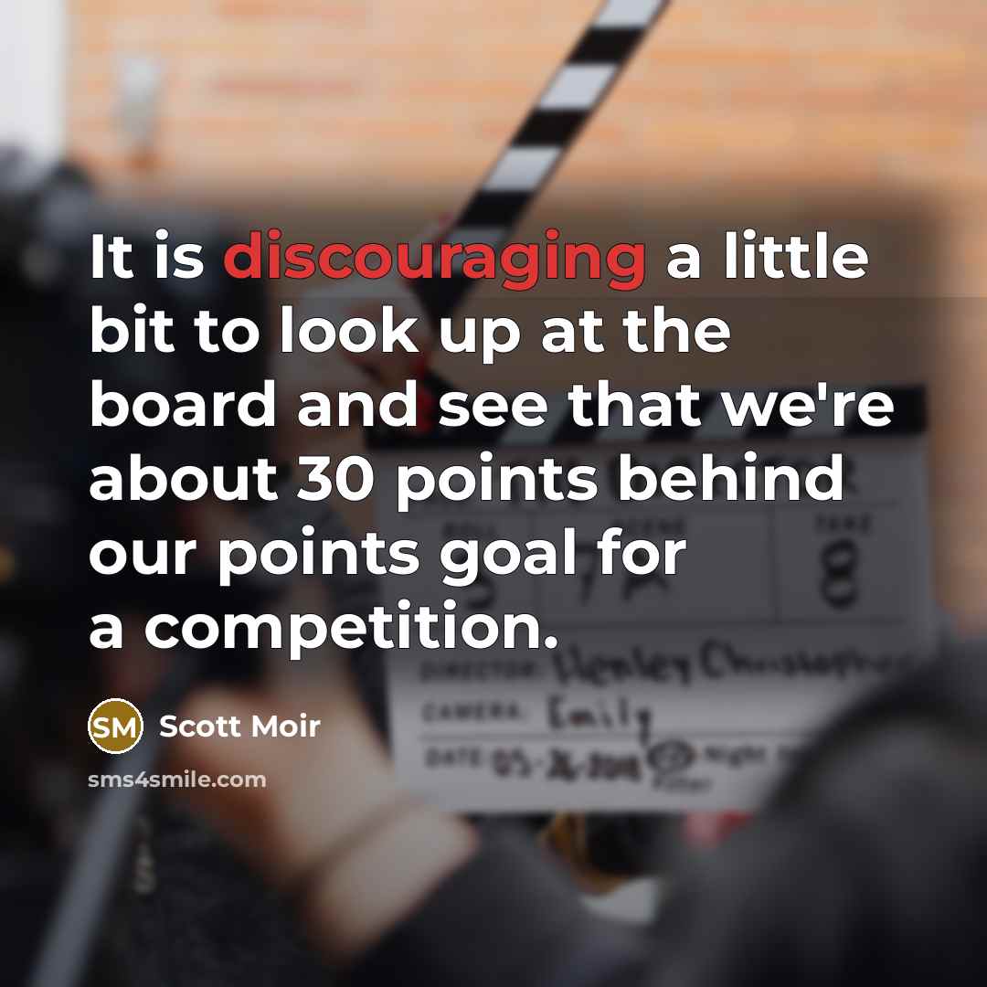 “It is discouraging a little bit to look up at the board and see that we're about 30 points behind our points goal for a competition.” quote by Scott Moir
