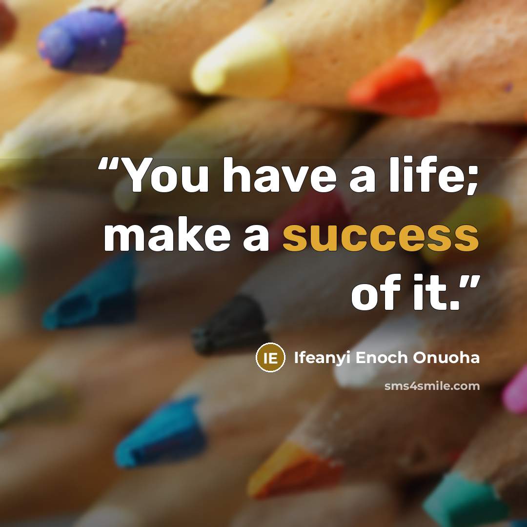 “You have a life; make a success of it.” quote by Ifeanyi Enoch Onuoha