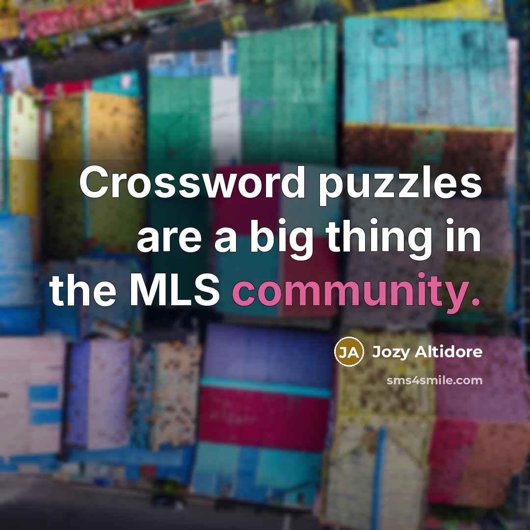 “Crossword puzzles are a big thing in the MLS community.” quote by Jozy Altidore