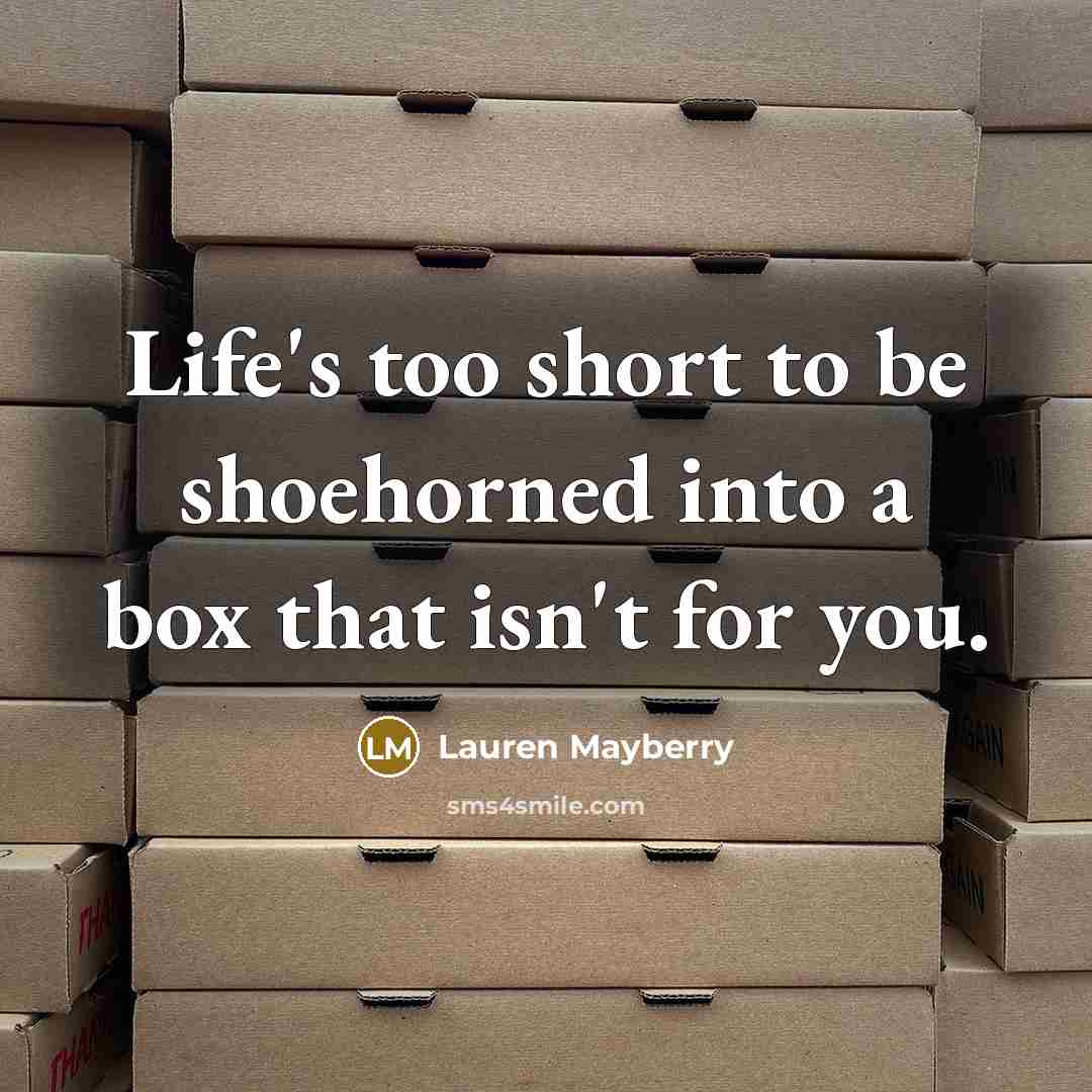 “Life's too short to be shoehorned into a box that isn't for you.” quote by Lauren Mayberry