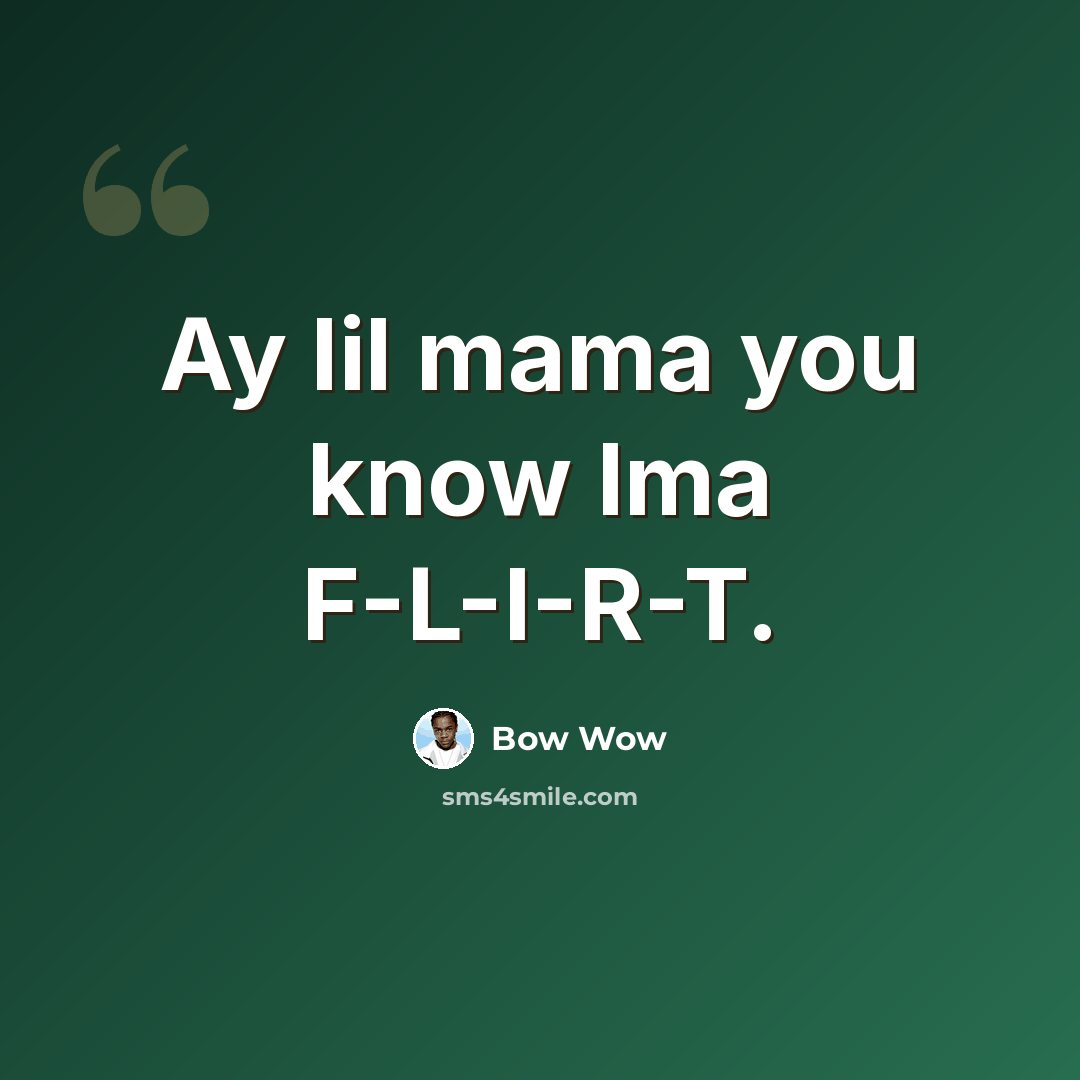 “Ay lil mama you know Ima F-L-I-R-T.” quote by Bow Wow