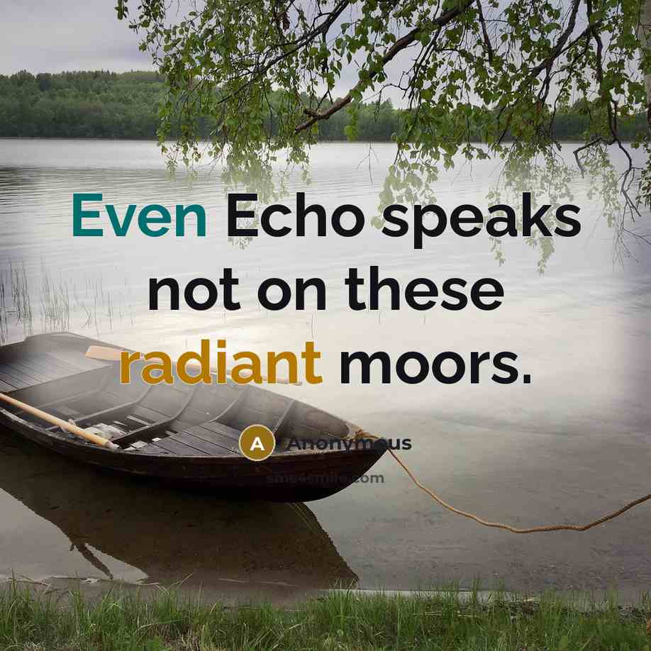 “Even Echo speaks not on these radiant moors.” quote by Anonymous