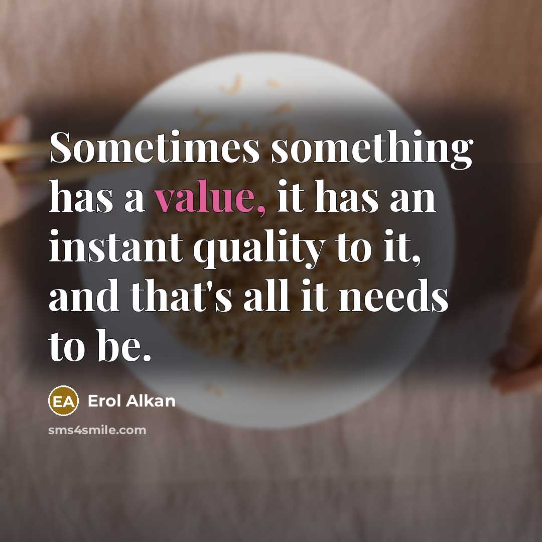 “Sometimes something has a value, it has an instant quality to it, and that's all it needs to be.” quote by Erol Alkan