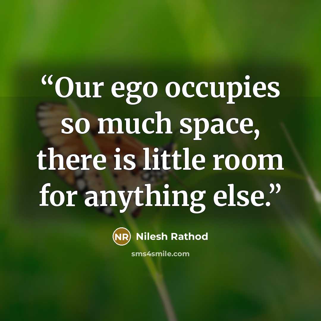“Our ego occupies so much space, there is little room for anything else.” quote by Nilesh Rathod