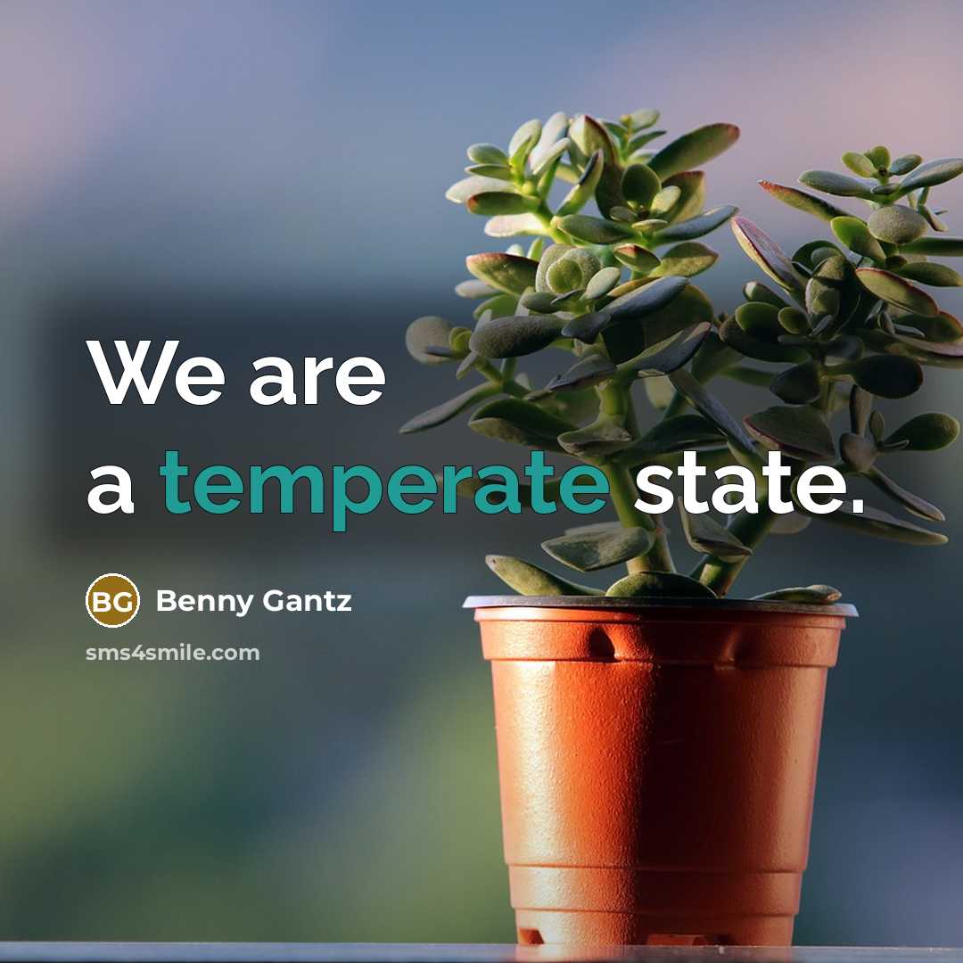 “We are a temperate state.” quote by Benny Gantz