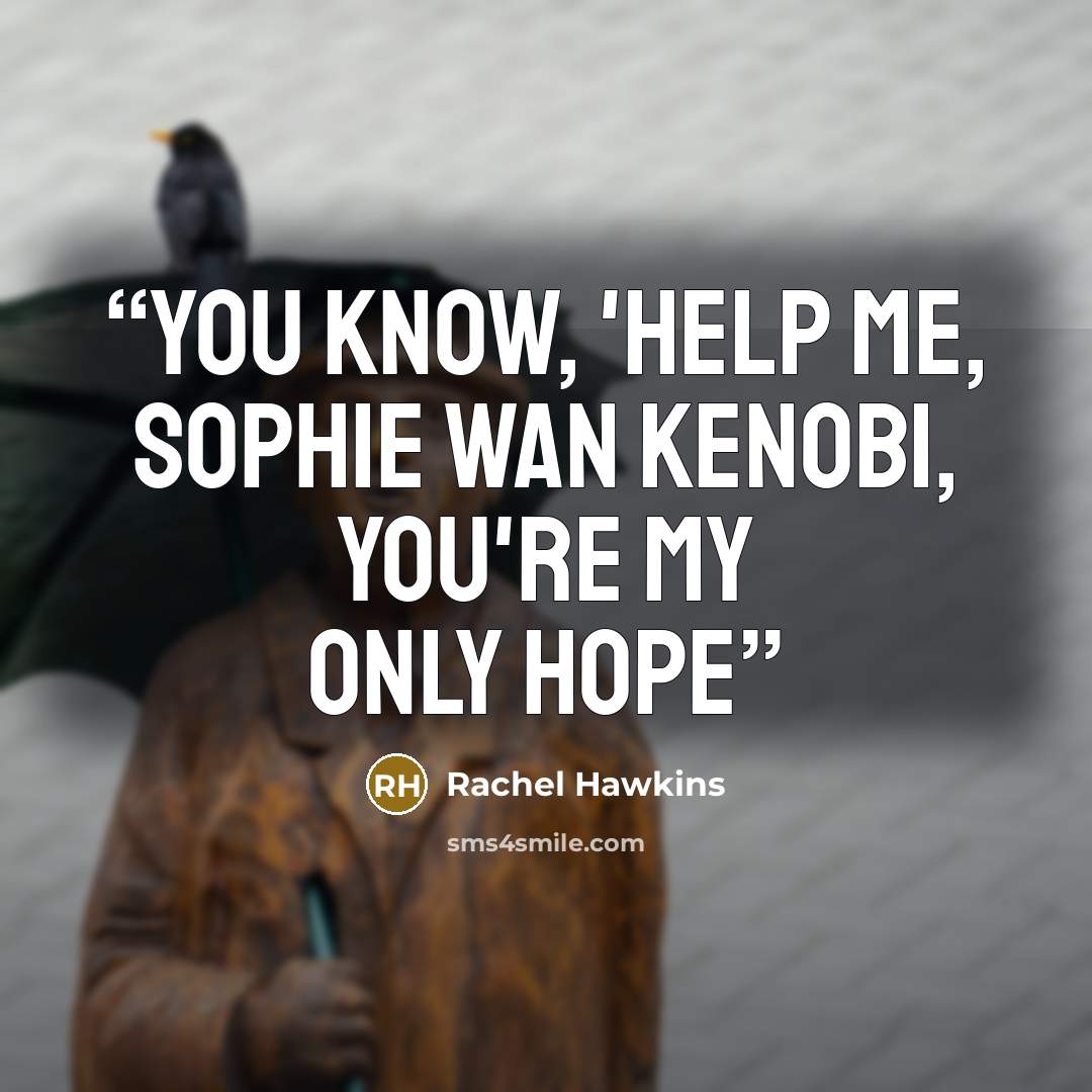 “You know, 'help me, Sophie Wan Kenobi, you're my only hope” quote by Rachel Hawkins
