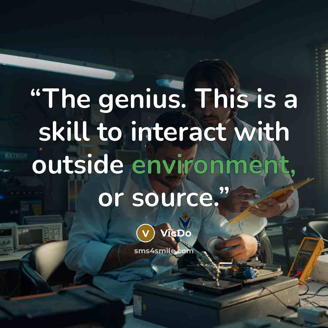 “The genius. This is a skill to interact with outside environment, or source.” quote by VicDo