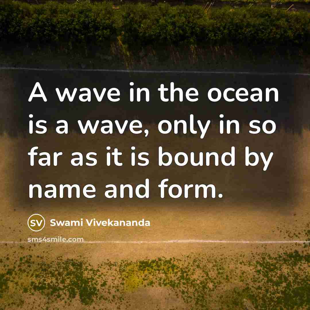 “A wave in the ocean is a wave, only in so far as it is bound by name and form.” quote by Swami Vivekananda