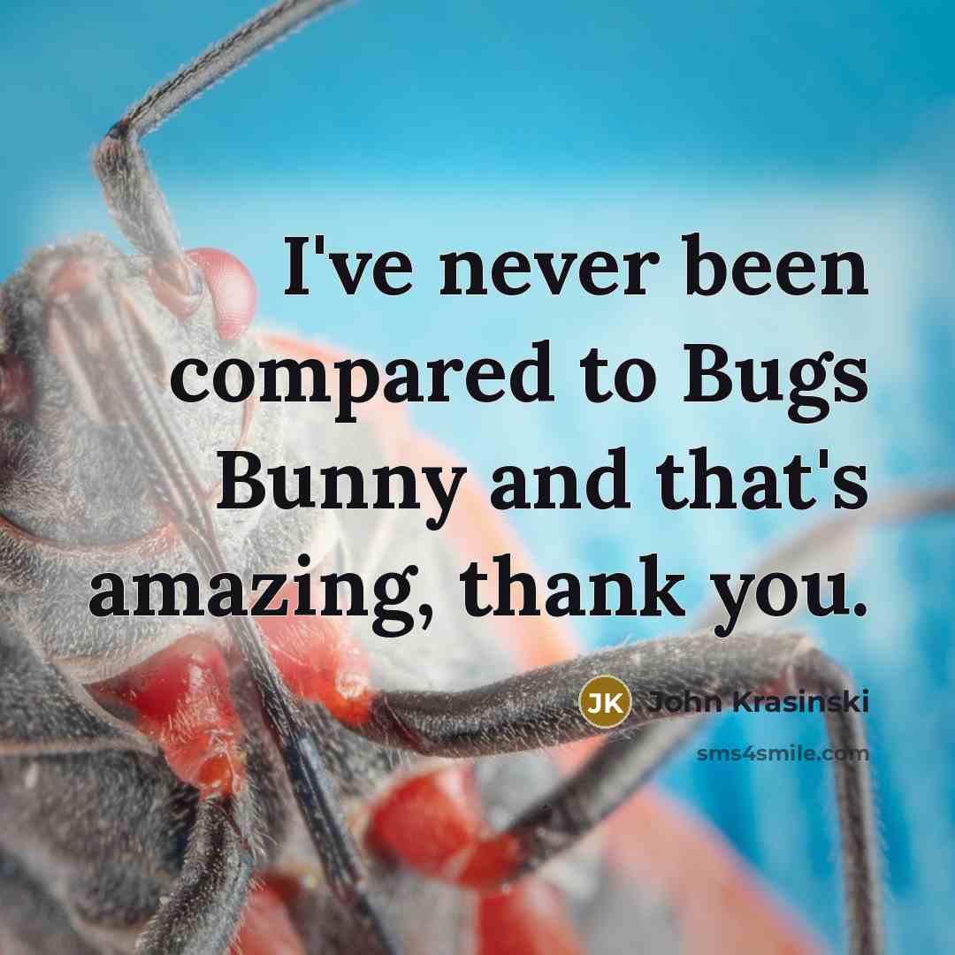 “I've never been compared to Bugs Bunny and that's amazing, thank you.” quote by John Krasinski