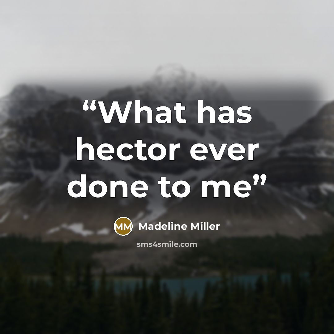 “What has hector ever done to me” quote by Madeline Miller