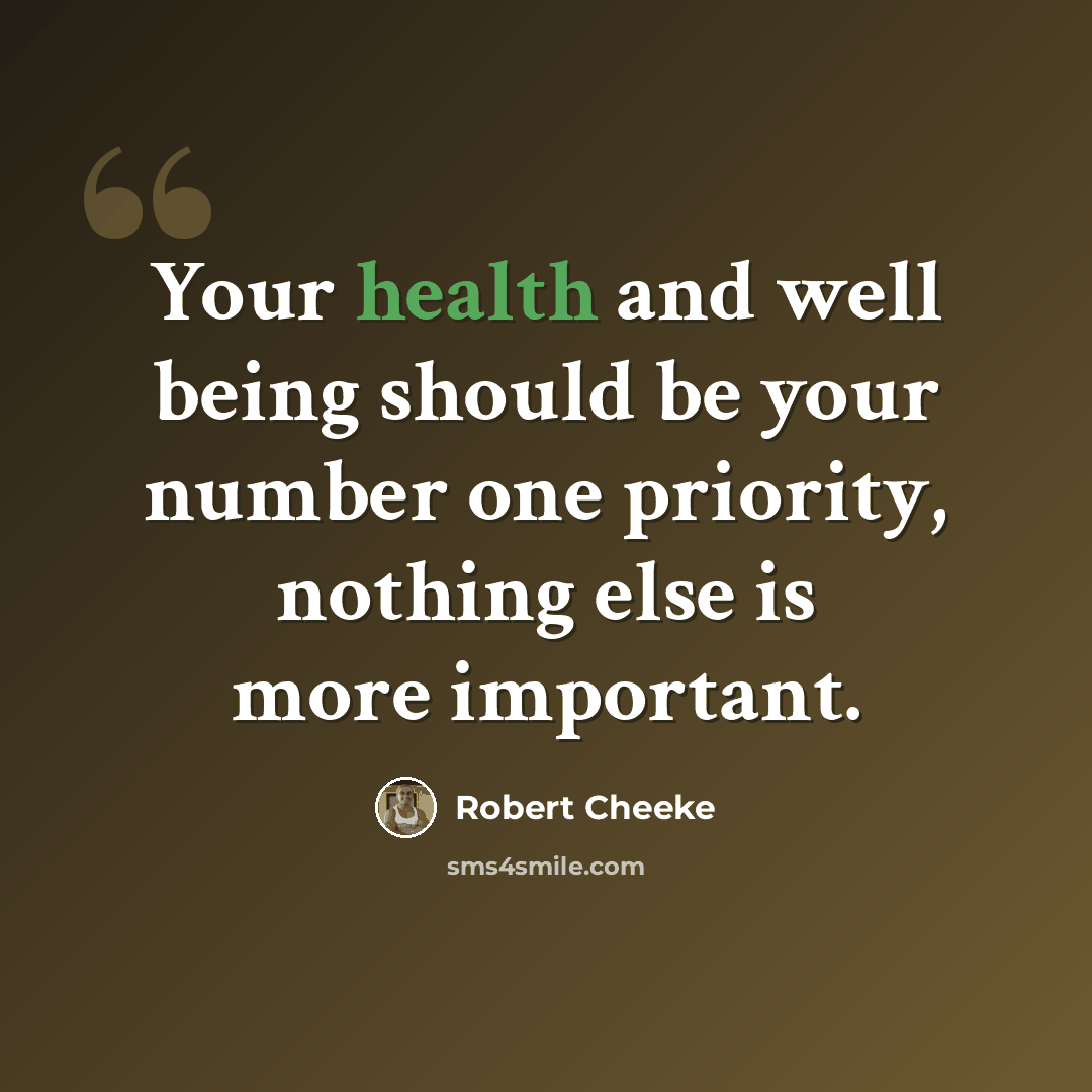 “Your health and well being should be your number one priority, nothing else is more important.” quote by Robert Cheeke