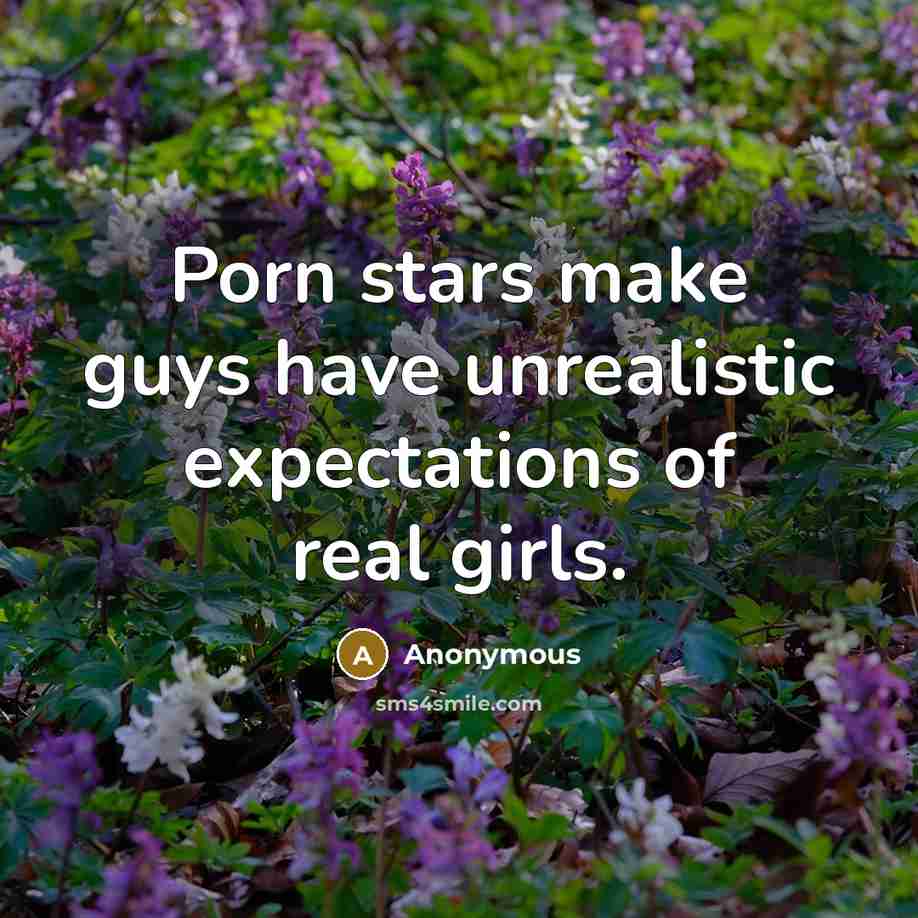 “Porn stars make guys have unrealistic expectations of real girls.” quote by Anonymous