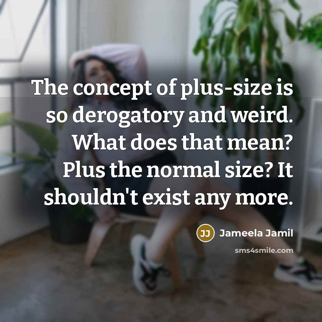 “The concept of plus-size is so derogatory and weird. What does that mean? Plus the normal size? It shouldn't exist any more.” quote by Jameela Jamil