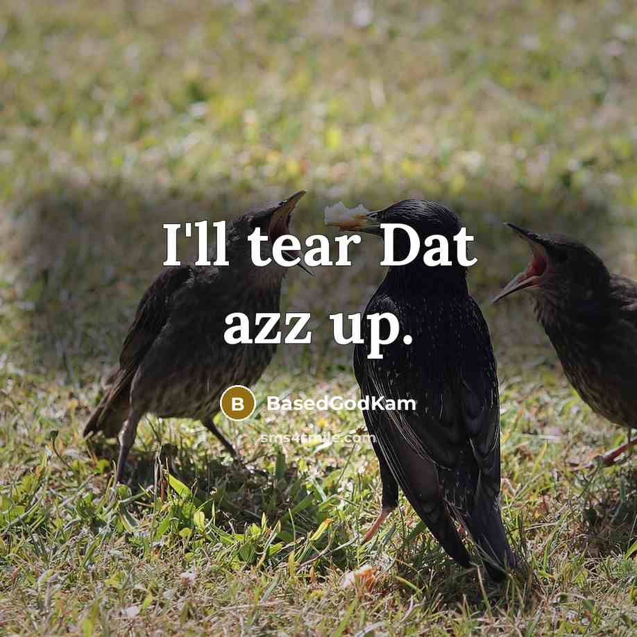 “I'll tear Dat azz up.” quote by BasedGodKam