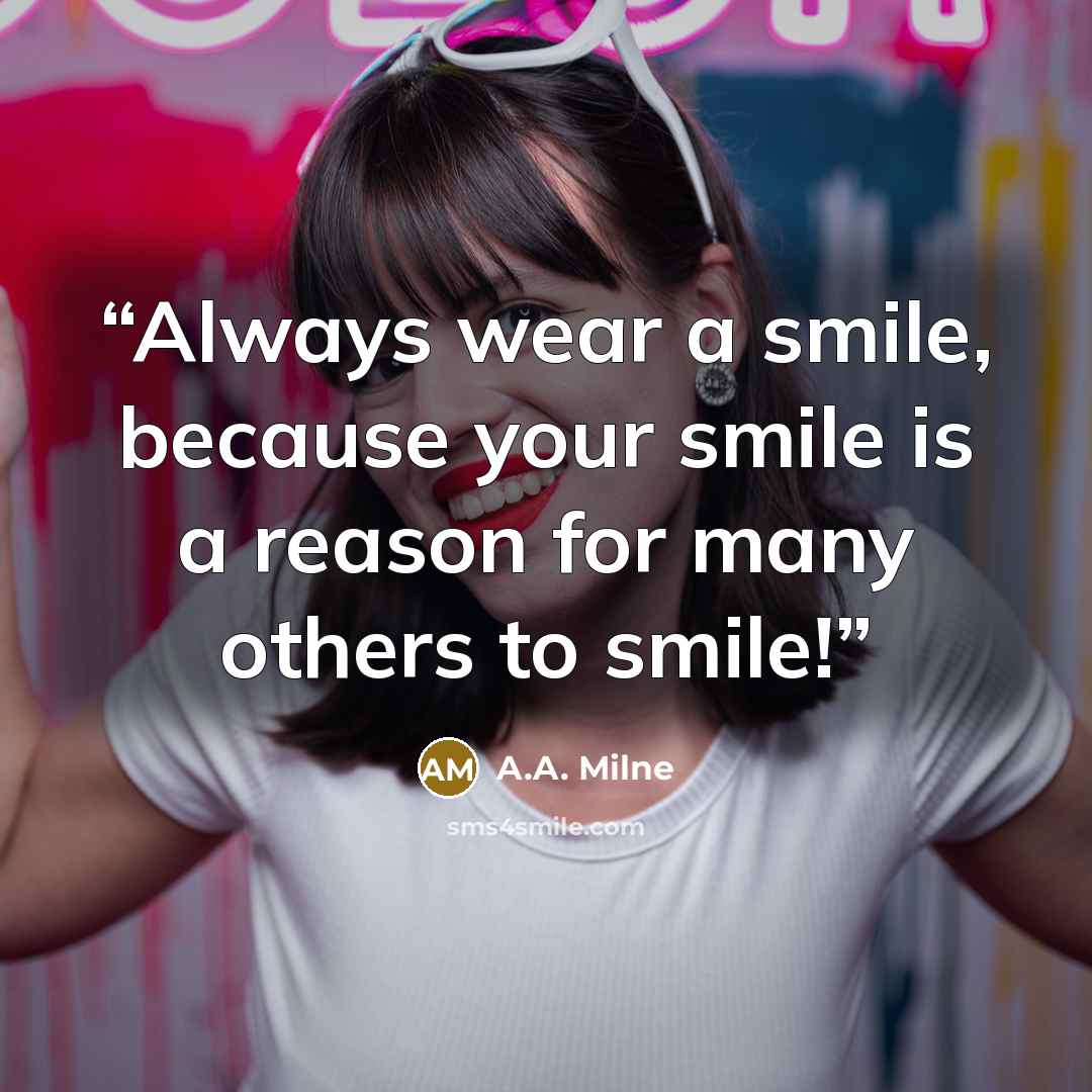 “Always wear a smile, because your smile is a reason for many others to smile!” quote by A.A. Milne