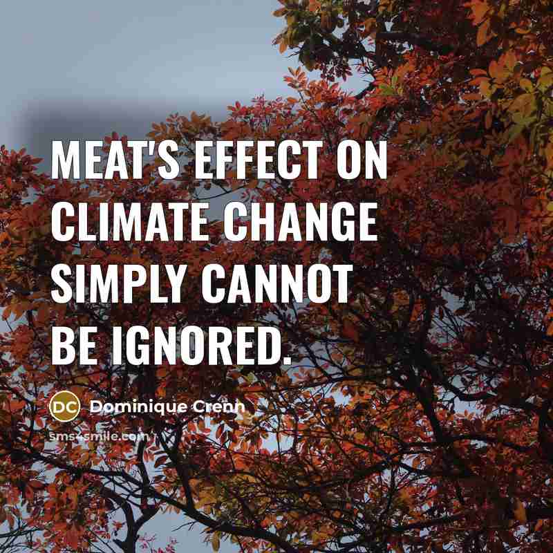 “Meat's effect on climate change simply cannot be ignored.” quote by Dominique Crenn