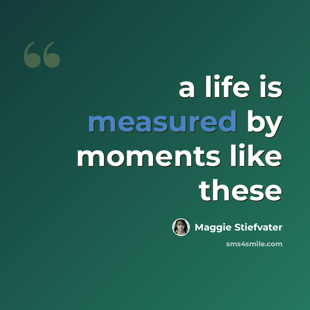 “a life is measured by moments like these” quote by Maggie Stiefvater