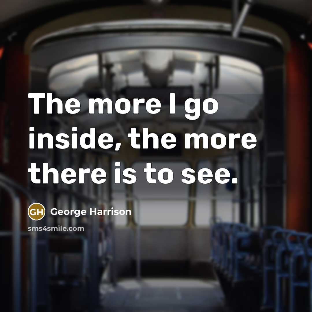 “The more I go inside, the more there is to see.” quote by George Harrison