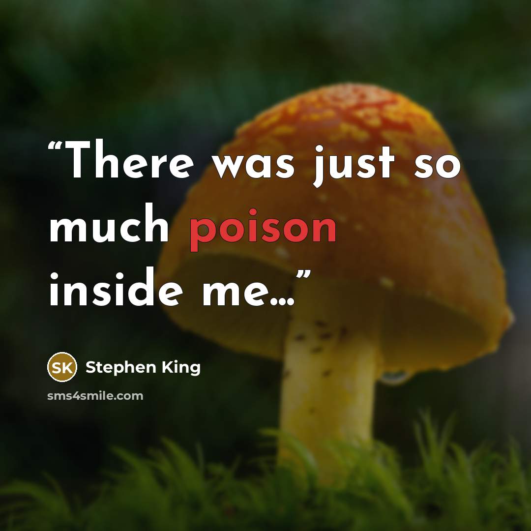 “There was just so much poison inside me...” quote by Stephen King