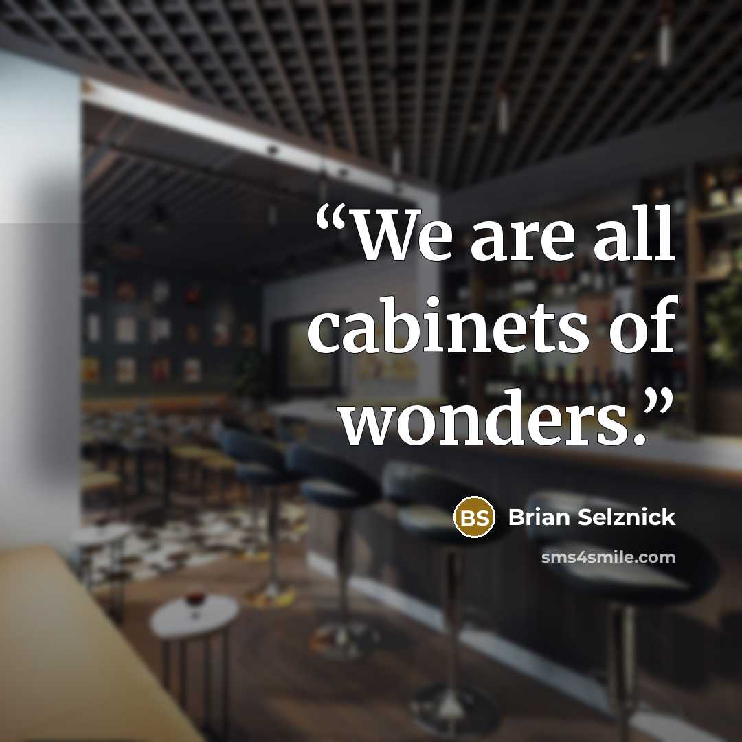 “We are all cabinets of wonders.” quote by Brian Selznick