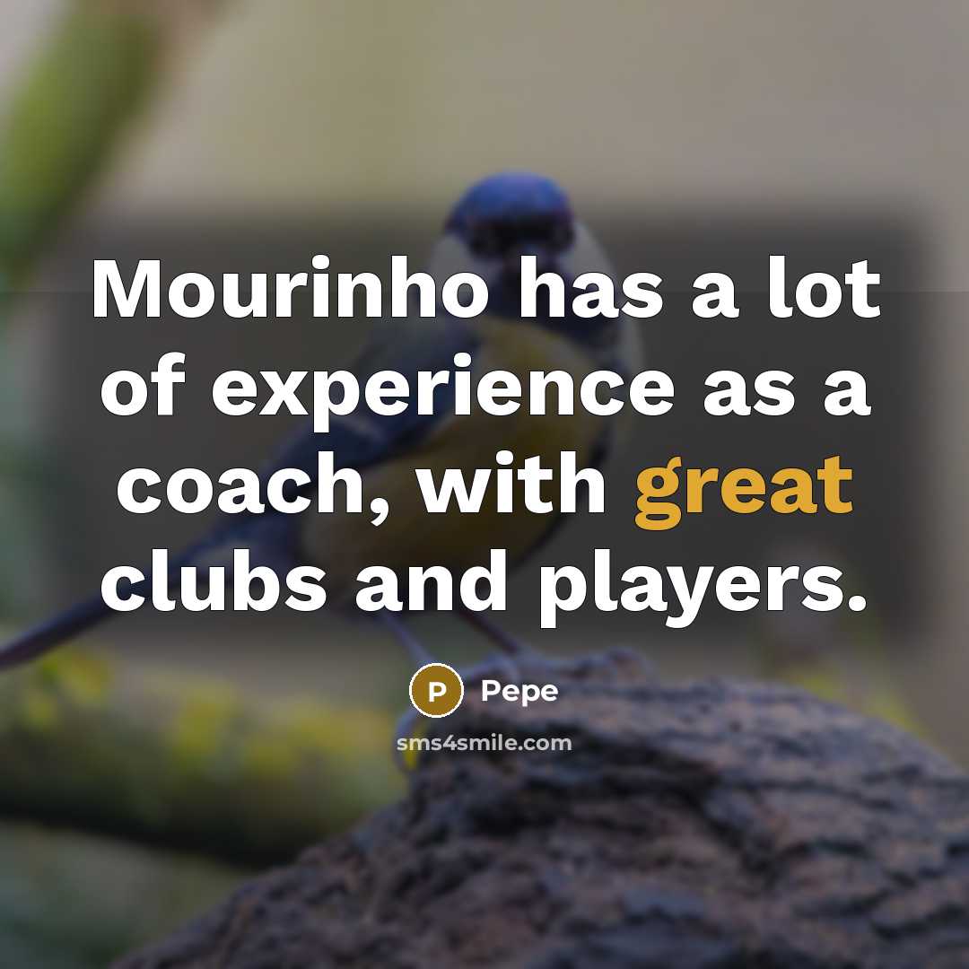 “Mourinho has a lot of experience as a coach, with great clubs and players.” quote by Pepe