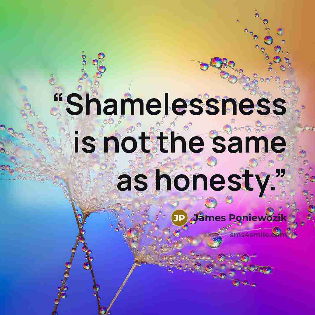 “Shamelessness is not the same as honesty.” quote by James Poniewozik